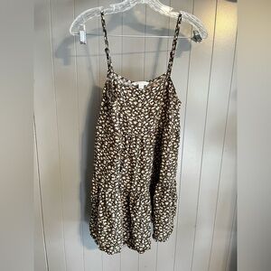 American eagle floral spaghetti strap tiered mini dress